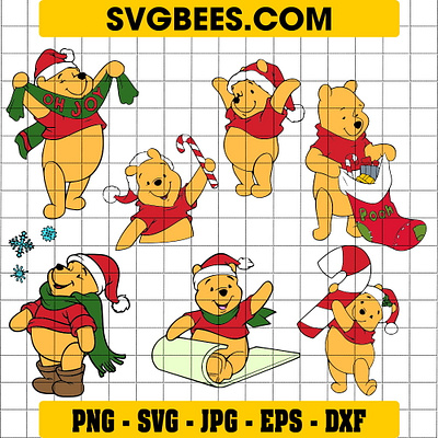 Pooh Christmas SVG pooh christmas svg svgbees