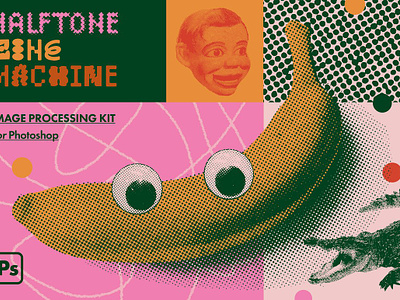 Halftone Zine Machine action branding design download effect elements free free download graphic design illustration pattern