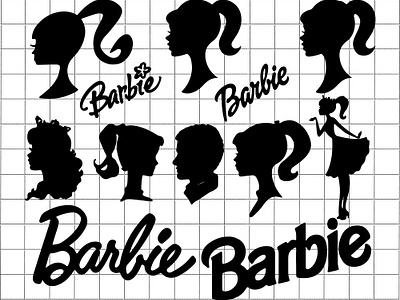 vintage barbie silhouette logo