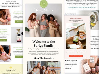 Sprigs Life Emails design e mail email klaviyo marketing newsletter responsive template