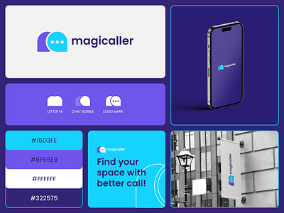 magicaller - Logo Design Concept brand identity branding call calling chat chat bubble communication concept connection conversation designer portfolio designs letter m logo logo designer message modern simple talk technology