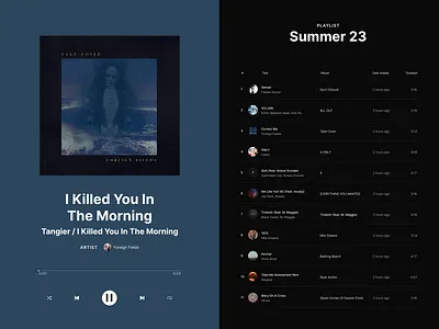 Music — Layout Concept artists clean minimal music ui ux