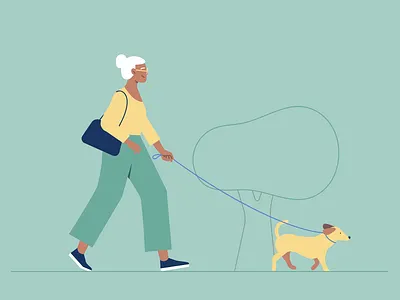 Walking through the park after animation cycle design dog illustration motion park walk