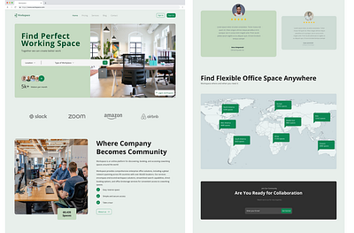 Workspace website landing page branding design figma landing page product typography ui ui designer uiux ux designer web design web designer website wireframing