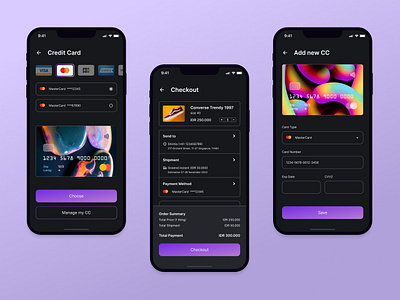 Check Out With Credit Card? No Problem! app dark mode design exploration mobile ui ux