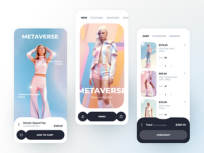 Fashion Shopping Mobile App ai app application clean clothing app concept design ecommerce fashion ios midjourney minimal mobile modern online store shop shopping ui ux