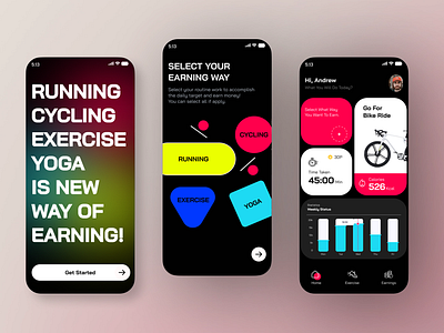 Exercise/Reward App Design clean ui design illustration landing page design minimalist minimalistic responsive design responsive web design ui uiux design