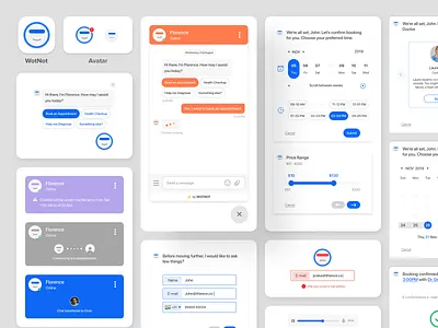 WotNot - Chatbot UI Component ai avatar branding chatbot design icons interaction design logo ui ui design usability user experience ux vector