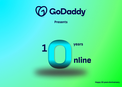 GoDaddy Celebrating 10 years Online anniversary challenge design domain godaddy ui website