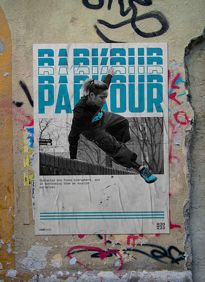 Poster Design - Parkour design figure isolation freestyle graphic design poster design
