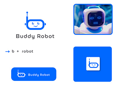 Buddy Robot Logo Design | unused | b + robot | Robot appicon blogo botlogodesign branding brobotlogo buddyrobotlogo chatbotlogo graphic design happyrobotlogo logo design logobrand logodesigner modernlogo professionallogo robologo robot robotlogo robotlogodesign tech vectplus