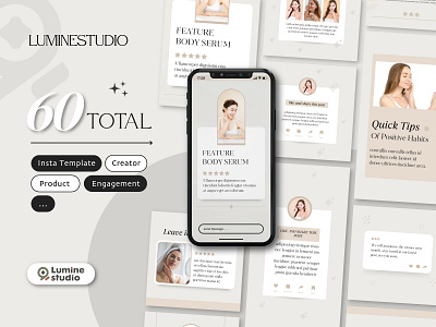 Cream Beauty Aesthetic Instagram Template aesthetic design graphic design instagram marketing post sosial media story