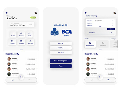 Redesigned BCA Mobile App app design graphic design mobile app mobile banking ui ux visual design