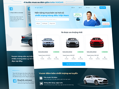 Vucar - Vietnamese Used Cars Platform automotive car clean e commerce engine futuristic graphic design landing page lean marketplace price quality selling showroom transport ui ui design ux design vehicle website