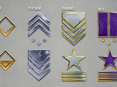 Rank Icons - Halo Infinite art design diamond gamer gaming gold graphics halo icon icons illustration onyx platinum rank rank system ranking system