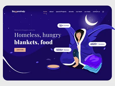 bagger4help landing page design design graphic design illustration landing page moackup modern design new design vector