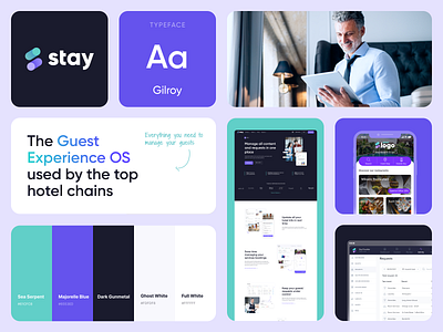 Visual identity - Stay blue brand branding color palette design sysstem figma logo modern saas saas brand typography ui ui design visual identity