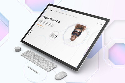 Landing Page - Apple Vision Pro UI Design adobe photoshop mockup design ui xd