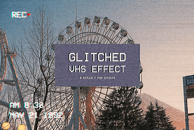 Glitched VHS Effect action effect glitch glitched effect graphic design photo action photo effect photoshop action photoshop effect retro retro effect vhs vhs effect vintage vintage effect