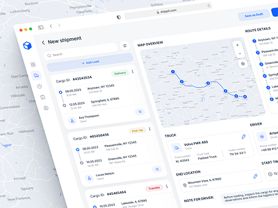 Create Shipment | Cargo Delivery | Shippit admin panel cargo create shipment dashboard delivery desktop logistics map package route tracking shipment tracking ui design uiux user experience ux design web design