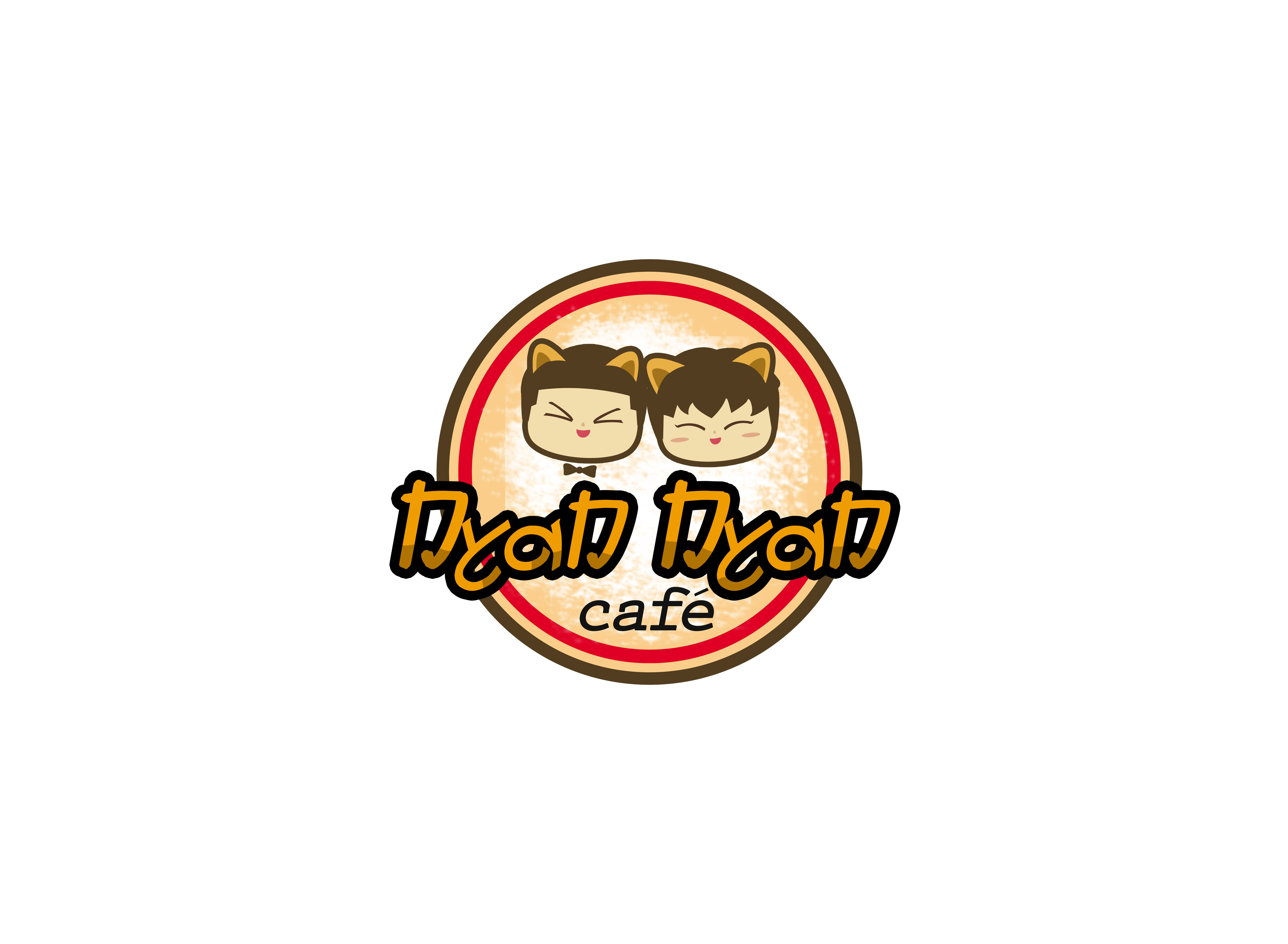 Nyan Nyan Café Logo branding cartoon design digital drawing graphic design illustration logo typography vector