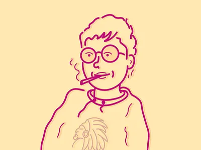 Chillin' character chillin design friend illustration line person procreate