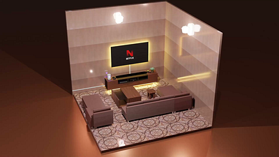 Living room display 3d animation blender interior motion graphics