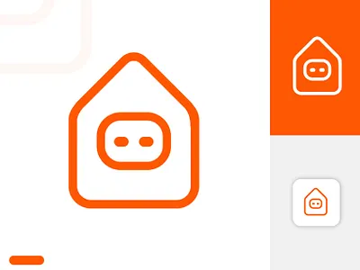 Robot home logo design ai best logo brand idendity brand logo brand mark branding creative graphic design home logo logo design logo designer logofolio minimal minimal logo orange robot robot company logo tech vect plus