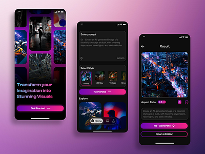 AI Image Generator App ai app design image generator mobile design ui ux