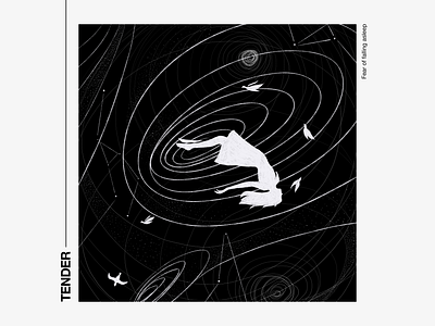 TENDER . Fear of Falling Asleep album cover art cover digital illustration digitalart illustration lineart linework music musicart musicillustration