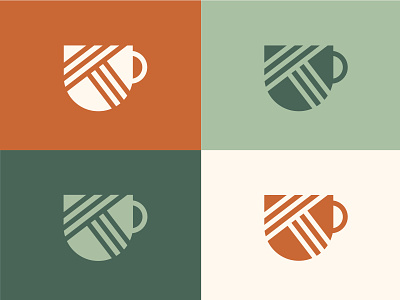 Tapestry Coffee Logo Icon abstract brand icon branding burnt orange clean coffee coffee brand coffee cup coffee logo coffee mug coffee van fall fall color fall color combo icon indianapolis linear lines modern sage green