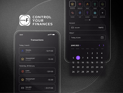 Control Your Finances - cnrlF app design finances graphic design logo mobile app ui uiux