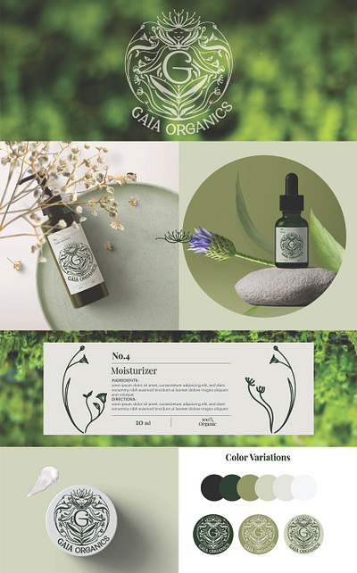 Rebrand ideas for Gaia Organics branding illustration logo