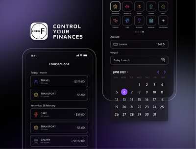 Control Your Finances - cntrlF app design finances graphic design logo mobile app ui