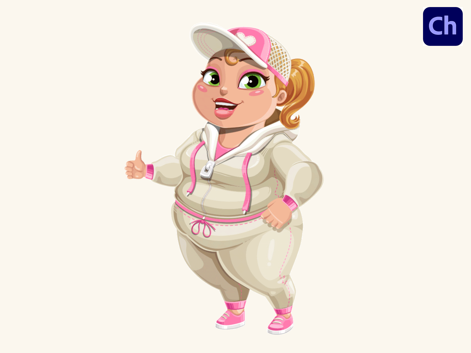 Free Plus Size Character Animator Puppet Template adobe character animator animated animation character animator character design cute character free girl puppet free puppet girl oversized sporty