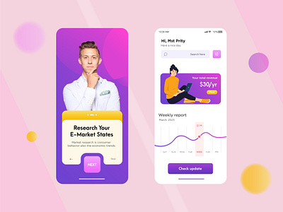 Market Research App UI Design. android appdesign appinterface design development digital experience figma finance iphone market mobile product productdesign research ui uidesign uidesigner uiux uxdesign