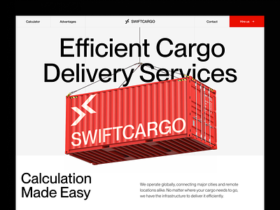 Cargo Delivery Website Design Concept cargo cargo delivery delivery freight logistic logistics company navigation parcel shipment shipping transport transportation