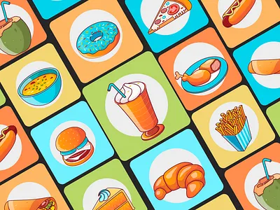 Foods Illustration beverages digital arts flat vector foods illustration icons illustration vector