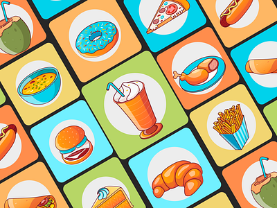 Foods Illustration beverages digital arts flat vector foods illustration icons illustration vector