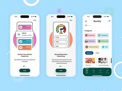 Dentify App app dentalapp design icon illustration logo onboarding signup tutorial typography ui