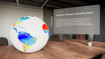 3D climate classification - Vision Pro UI concept 3d app apple apple vision pro atpl augmented reality climate concept design earth learning science spatial ui stem training ui ux vision pro visionos