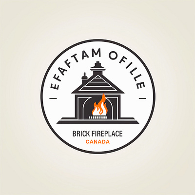 FIREPLACE LOGO branding design fireplace graphic design illustration logo logo design logo fire typography vector vintage