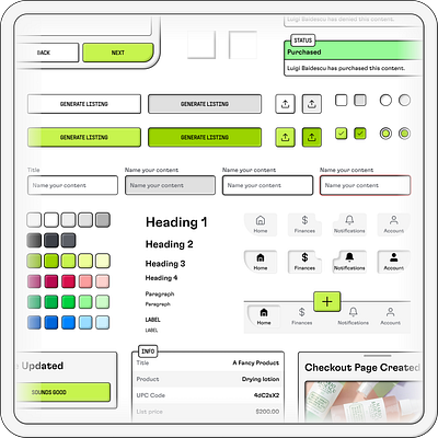 Hyperform V2 ~ Design System app buttons chartreuse color system components design design system figma hyperform neumorphism typography ui