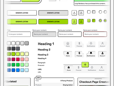 Hyperform V2 ~ Design System app buttons chartreuse color system components design design system figma hyperform neumorphism typography ui