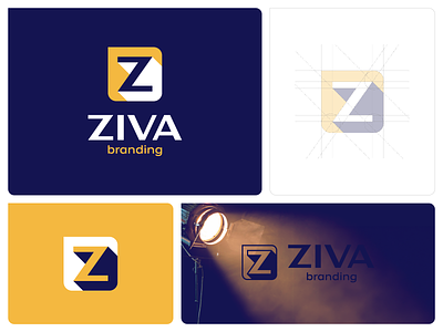 Ziva Branding creative logo flat logo kreatank lamp light logo logo design marketing agency wordmark z letter z monogram ziva