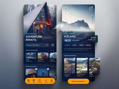 Travel App Design app design clean creative direction dark design ecommerce figma interaction mobile prototype travel ui ux visual design