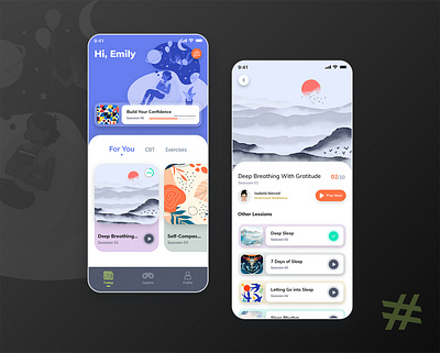 Coaching & CBT App app cbt coaching design designs education exercise illustration meditation mobile app mobile app design ui uidesign uidesigns uiux ux uxdesigns