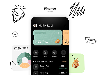 Finance Mobile IOS App android animation app app design app interaction business currencies dashboard design e card finance fintech ios mobile mobile app motion online transactions ui ux