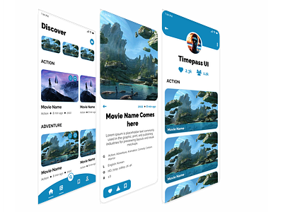 Discover Movies app application design mobile modern movie typography ui ux