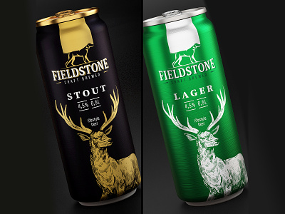 Beer can concept design 3d alcohol ale aluminium can beer black branding can deer design drink food gold graphic design illustration lager logo non alcoholic stout vector